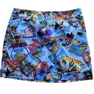 Loudmouth Multicolored Fairway Postcards From The Wedge Golf Skort 6 Pickleball‎
